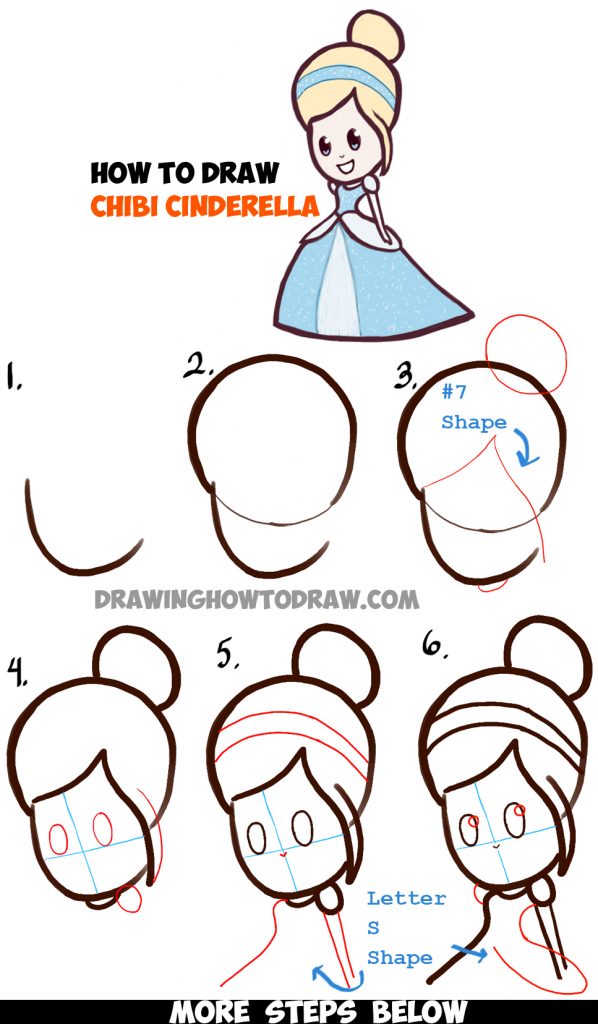 How to Draw Cute Baby Chibi Cinderella – Easy Step by Step Drawing ...