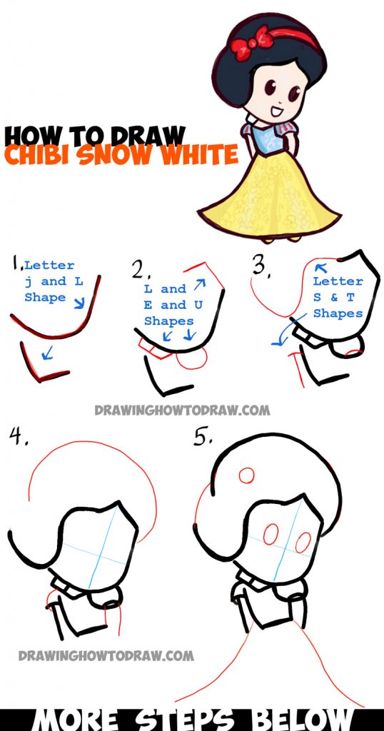 How to Draw Cute Baby Chibi Snow White in Simple Step by Step Drawing ...