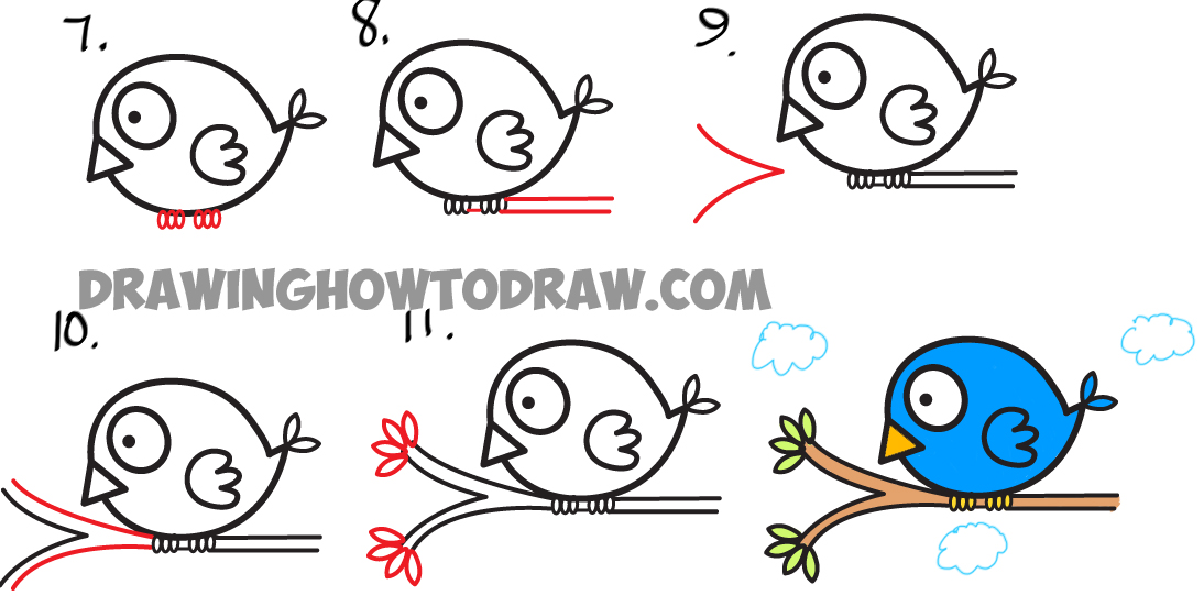 cute cartoon birds drawings