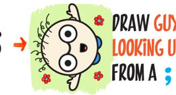 How to Draw a Cartoon Person Waving Up from Semicolon Drawing Tutorial for Kids