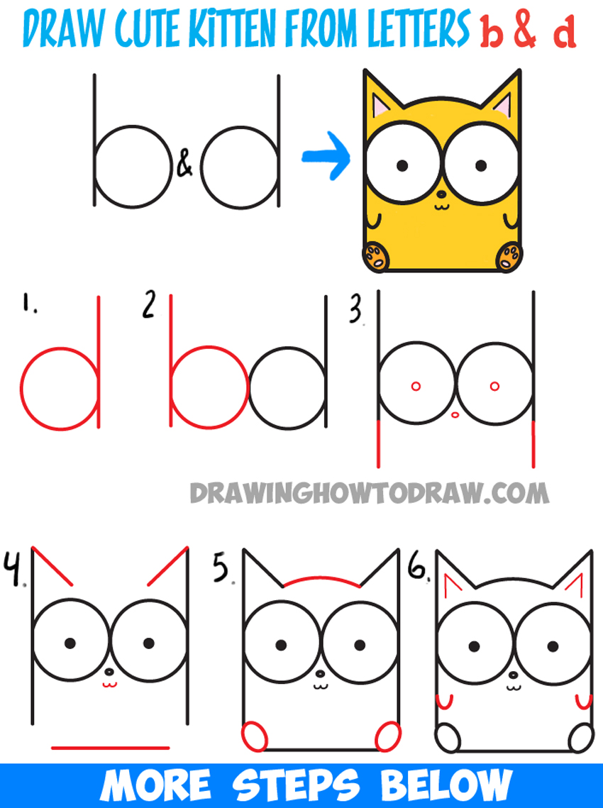 how to draw a real baby cat