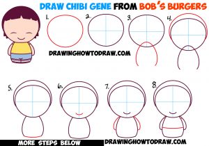 How to Draw Kawaii Chibi Gene from Bob’s Burgers Simple Steps Drawing ...