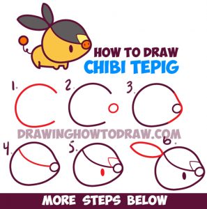 How to Draw Cute Kawaii Chibi TePig from Pokemon – Simple Drawing ...