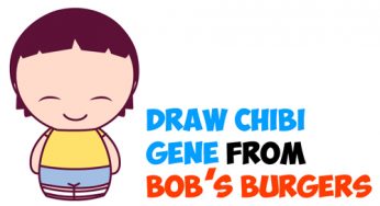 How to Draw Kawaii Chibi Gene from Bob’s Burgers Simple Steps Drawing Lesson