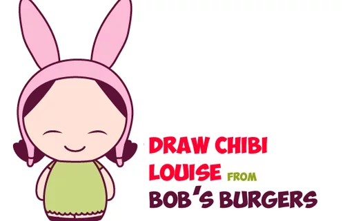 How To Draw Kawaii Chibi Bob S Burgers Characters In Easy Steps Drawing Tutorial How To Draw Step By Step Drawing Tutorials