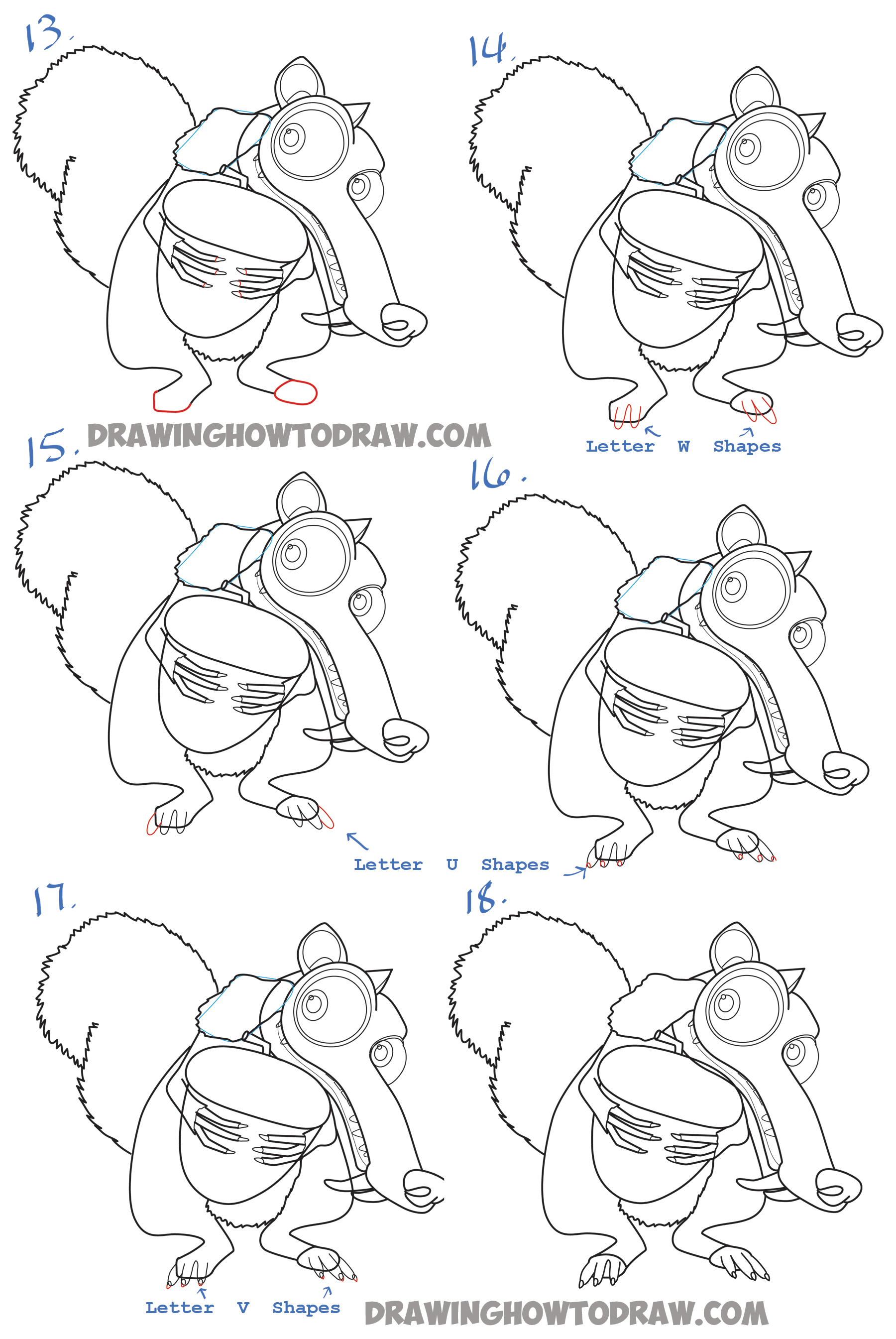 How to draw a cute squirrel easy step by step - YouTube