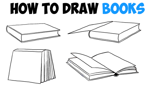 Learn How to Draw Books in 4 Different Angles / Perspectives (Open / Closed etc) - Easy Step by Step Drawing Tutorial
