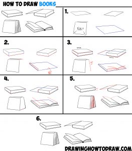 How to Draw Books in 4 Different Angles / Perspectives (Open / Closed ...