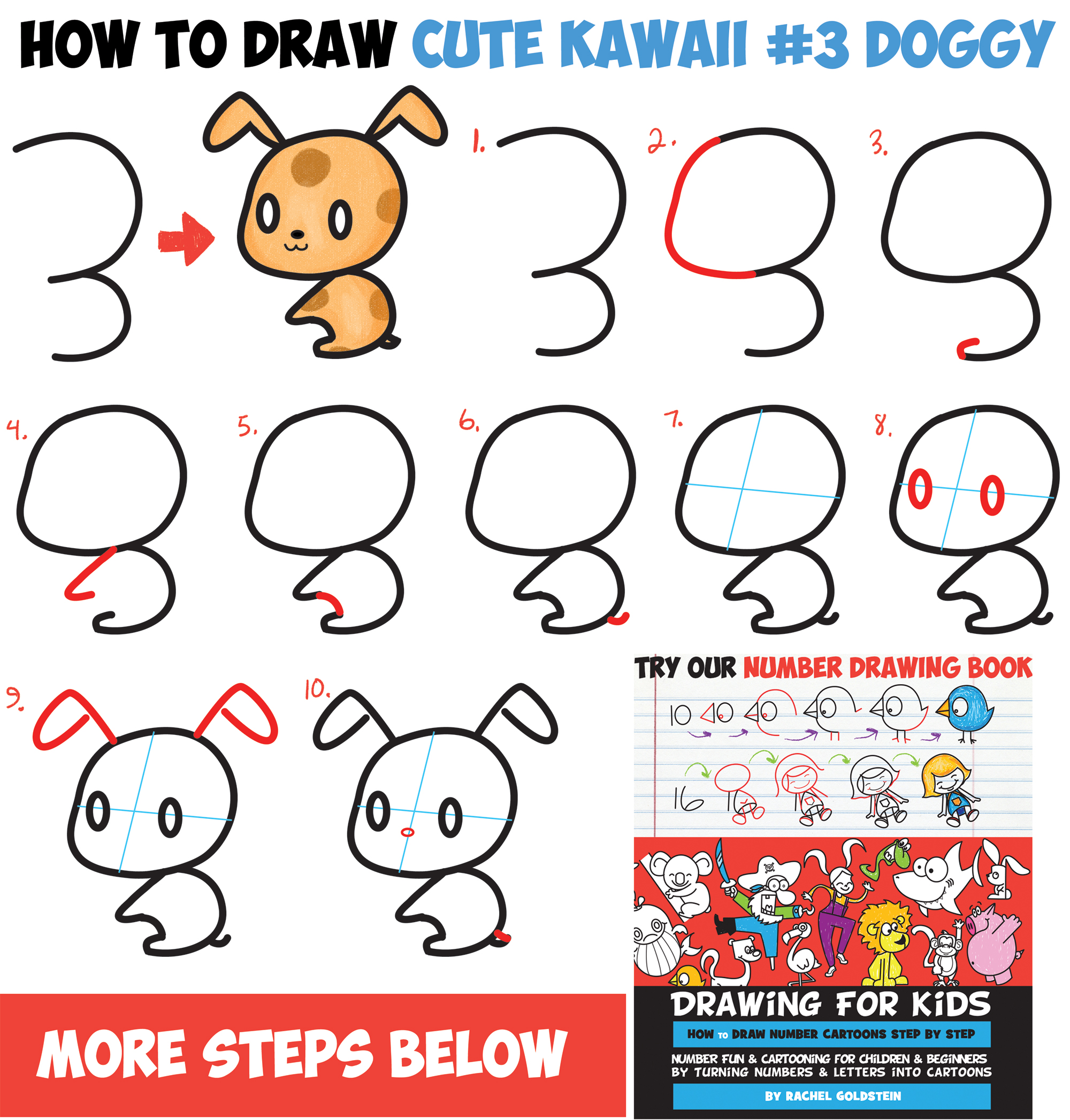 How to Draw Cute Chibi / Kawaii Characters with Number 3 Shapes - Easy ...
