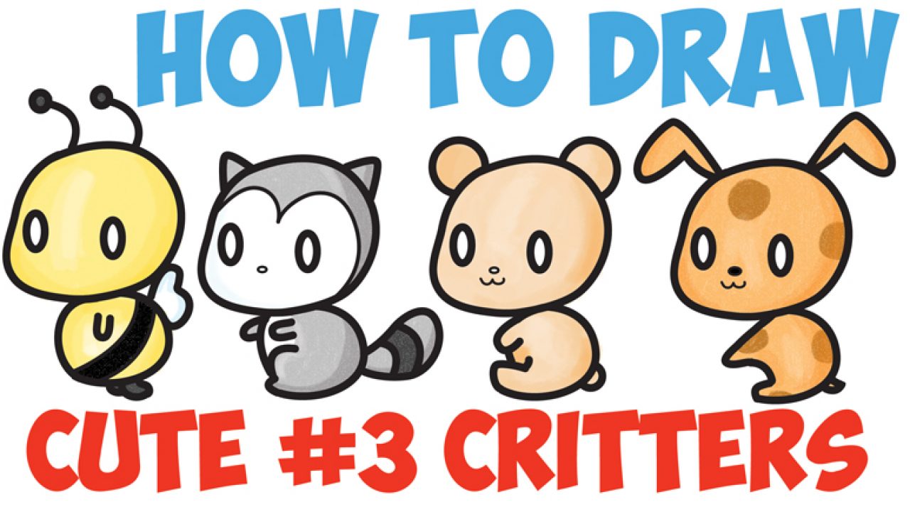 how to draw cute kawaii chibi characters from number 3 shape easy step by step drawing tutorial for kids