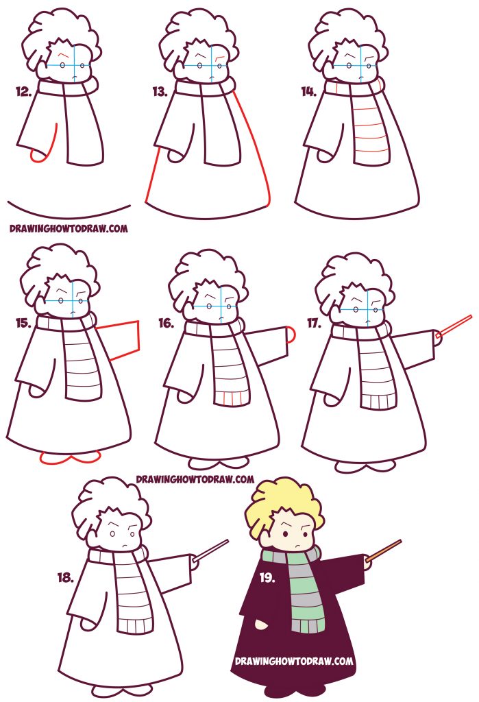 How to Draw Cute Draco Malfoy from Harry Potter (Chibi / Kawaii) Easy ...