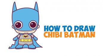 How to Draw Cute Chibi Batman from DC Comics in Easy Step by Step Drawing Tutorial for Kids