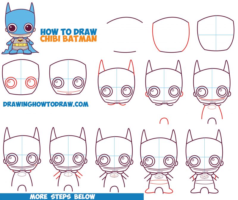 How to Draw Cute Chibi Batman from DC Comics in Easy Step by Step ...