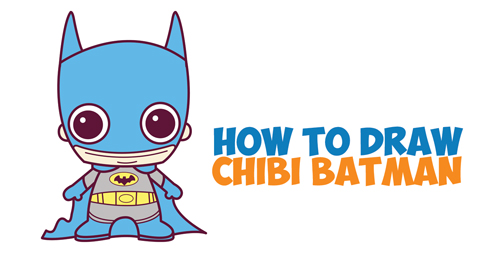 How to Draw Cute Chibi Batman from DC Comics in Easy Step by Step Drawing  Tutorial for Kids  How to Draw Step by Step Drawing Tutorials