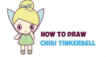 How to Draw Chibi Tinkerbell – the Disney Fairy in Easy Step by Step Drawing Tutorial for Kids