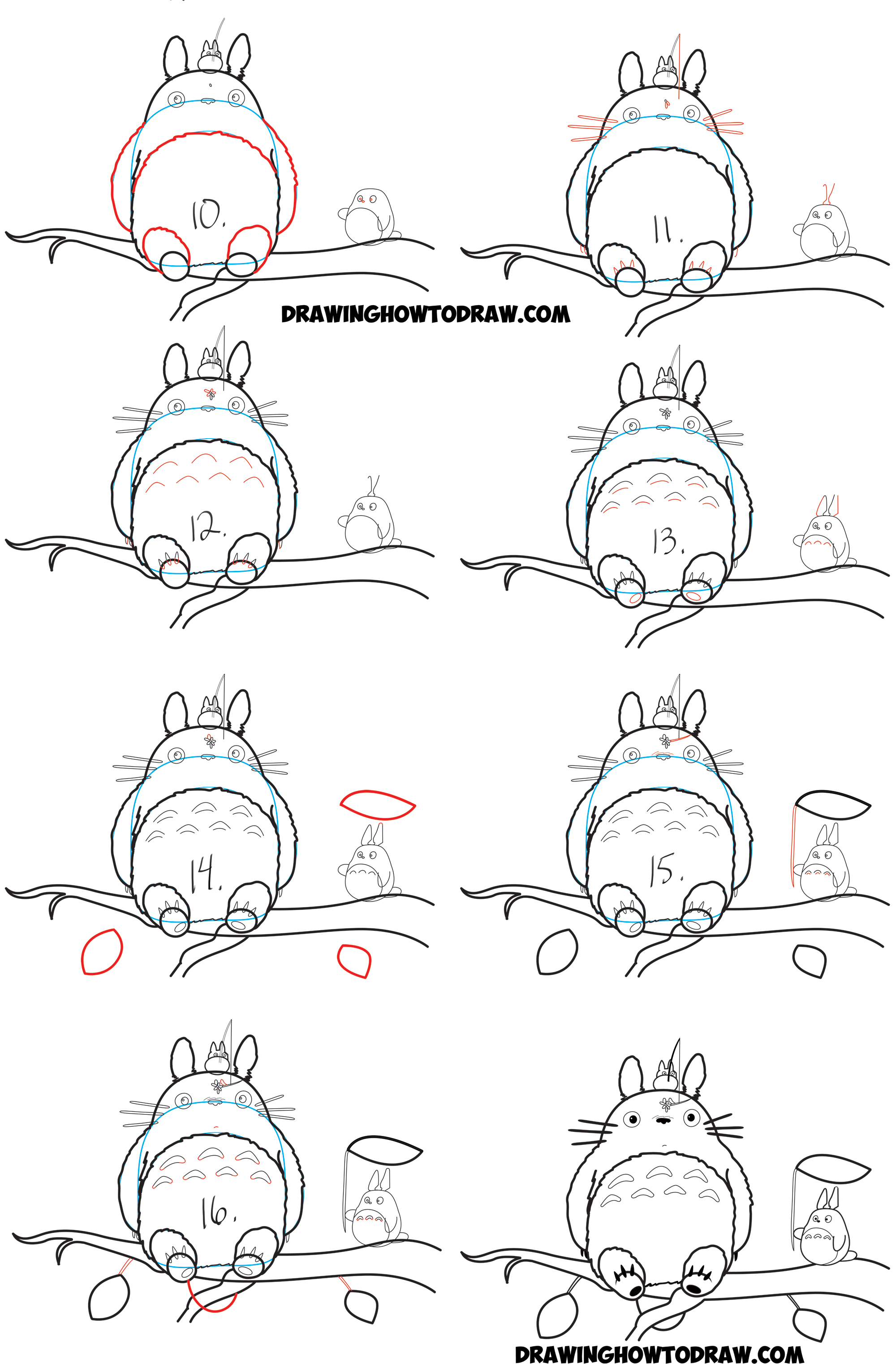 How to Draw Totoro from My Neighbor Totoro Easy Step by Step Drawing