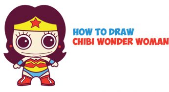 How to Draw Cute Chibi Wonder Woman from DC Comics in Easy Step by Step Drawing Tutorial for Kids