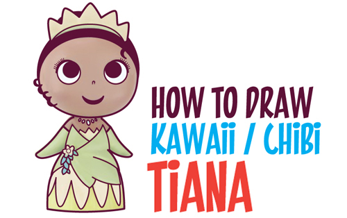 How To Draw Cute Baby Chibi Kawaii Tiana The Disney Princess How To Draw Step By Step Drawing Tutorials