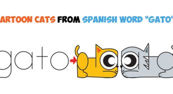 How to Draw Cartoon Cats from the Spanish Word Gato – Easy Step by Step Drawing Tutorial for Kids