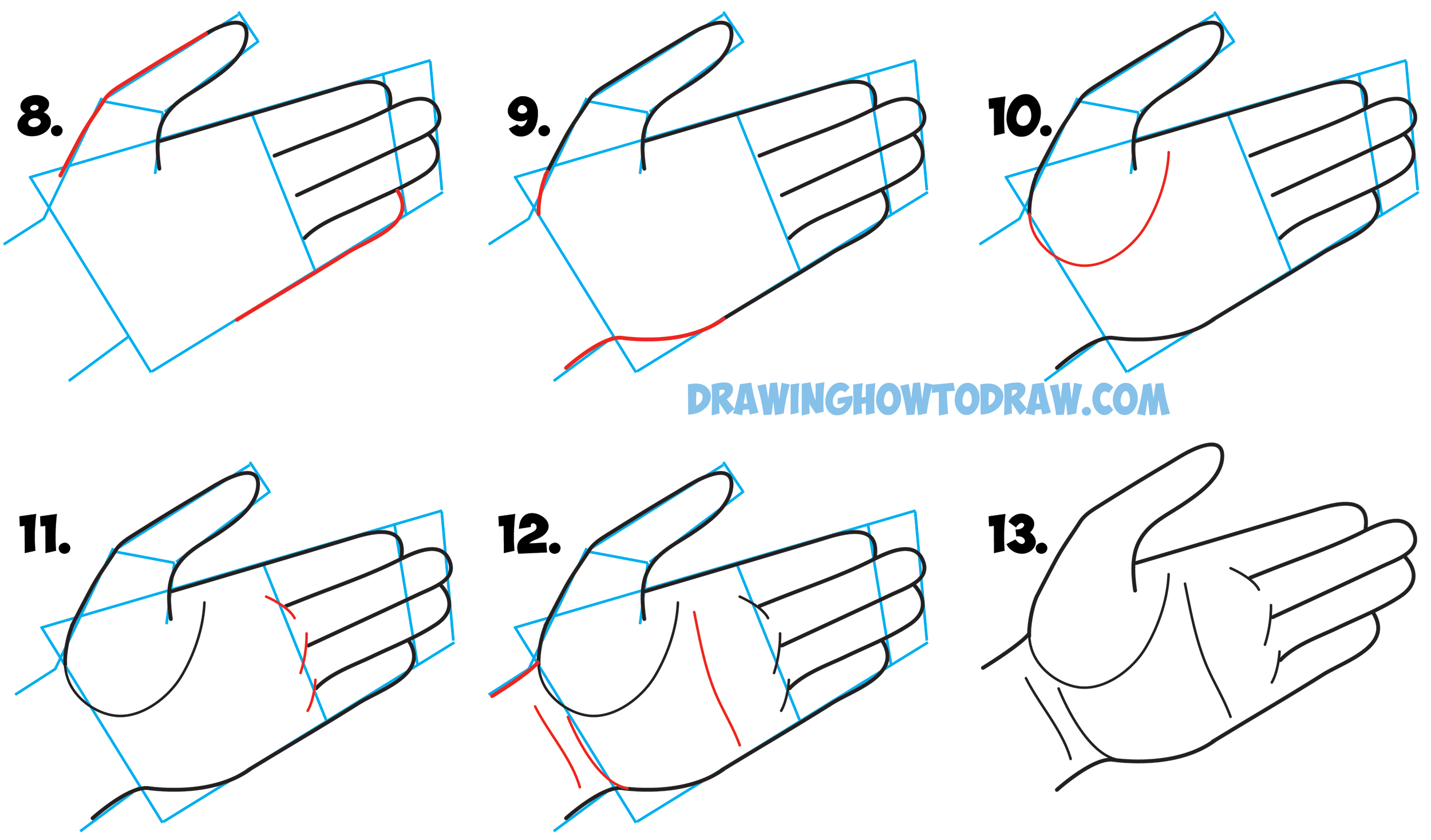 How To Draw Anime Hands Step By Step For Beginners - The glove/mitten ...