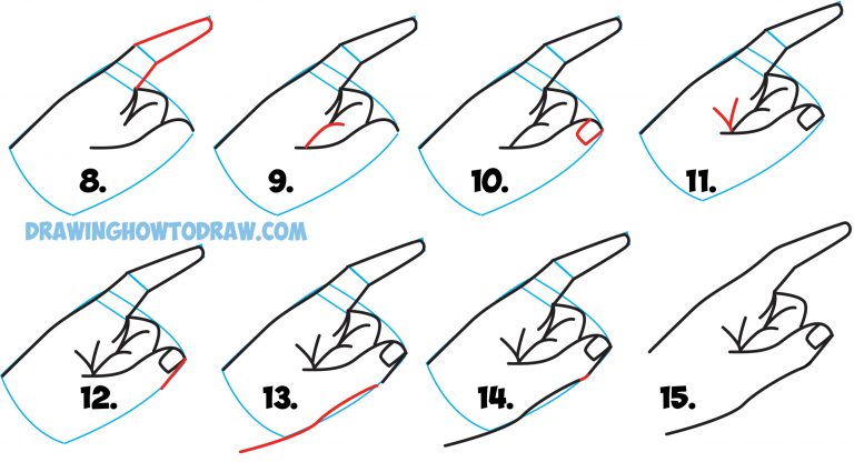 How to Draw a Pointing Hand Side View : How to Draw Cartoon Pointing ...