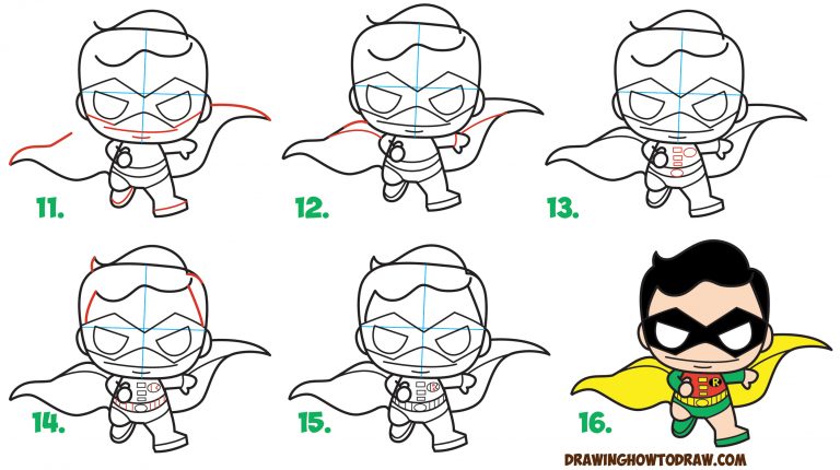 How to Draw Cute / Kawaii / Chibi Robin from DC Comics’ Batman & Robin ...