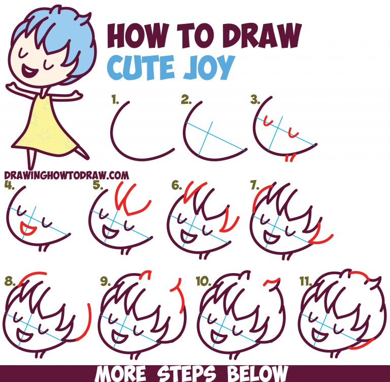 How to Draw Cute Kawaii / Chibi Joy from Inside Out – Easy Step by Step ...