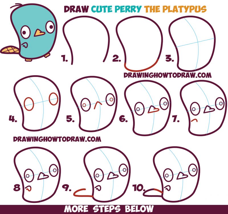 How to Draw Cute Kawaii / Chibi Perry the Platypus from Phineas and ...