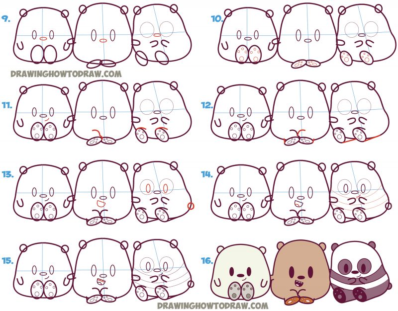 How to Draw We Bare Bears (Cute / Kawaii / Chibi / Baby Style ...