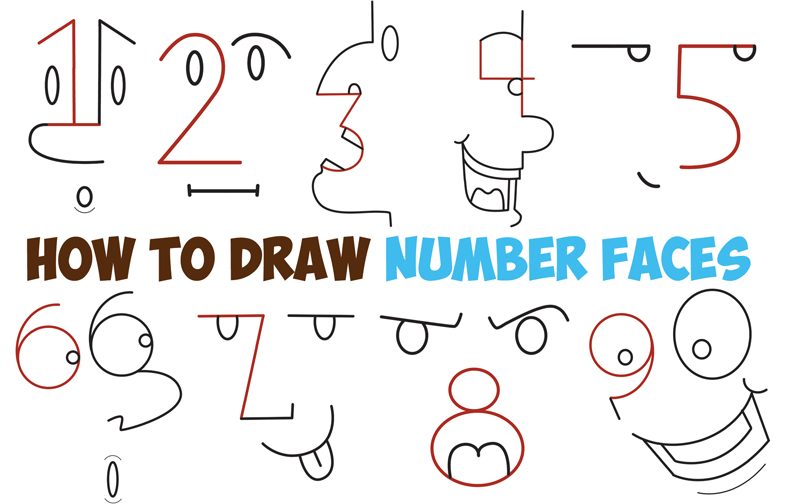 Premium Vector | Vector drawing on numbers for children