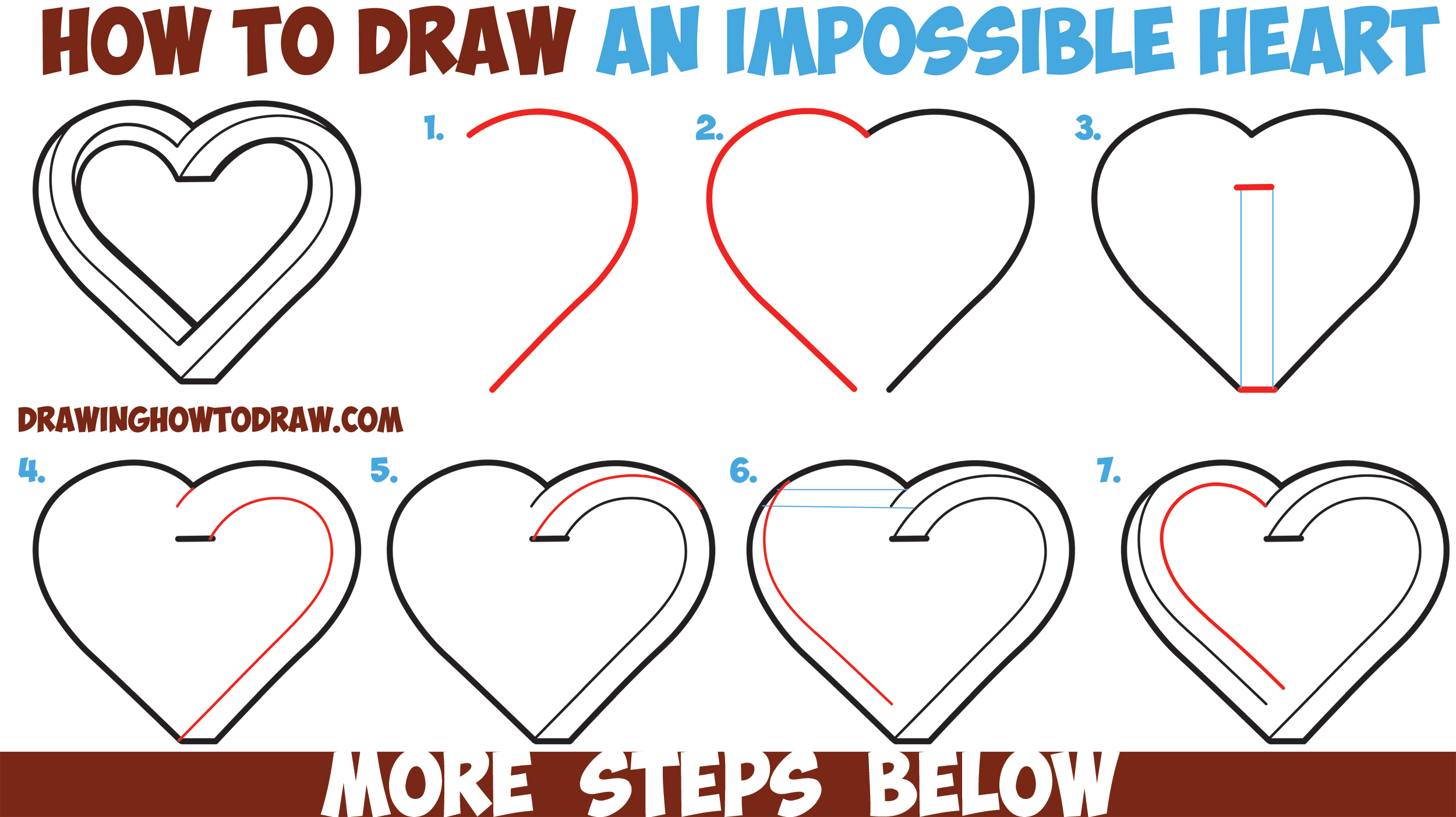 How To Draw An Impossible Heart Easy Step By Step Drawing Tutorial 