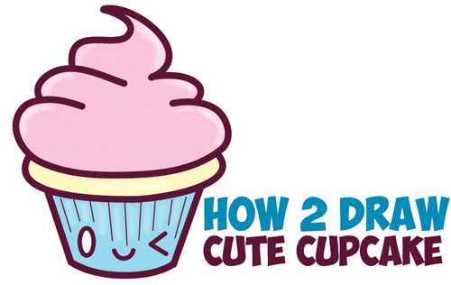 How to Draw a Cupcake | Drawing lessons for kids, Easy drawings for kids,  Drawing images for kids