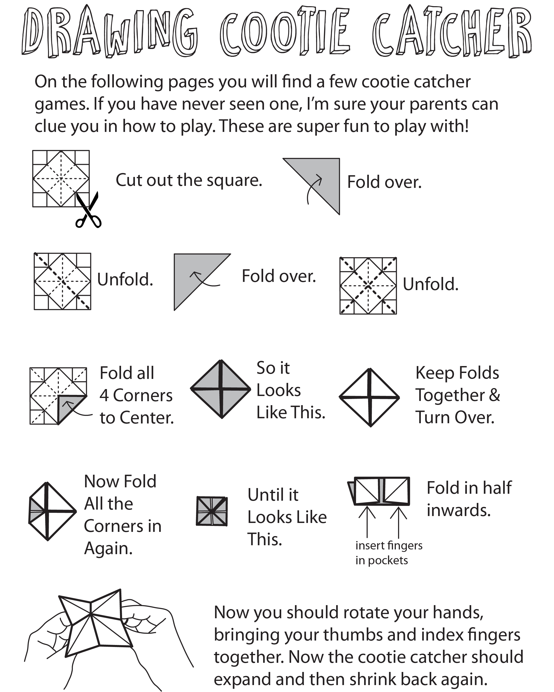 How To Play The Cootie Catcher Drawing Game Fun For Kids Who Love To Draw Step By Step 