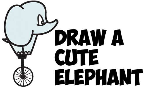 cute baby elephant cartoon drawing