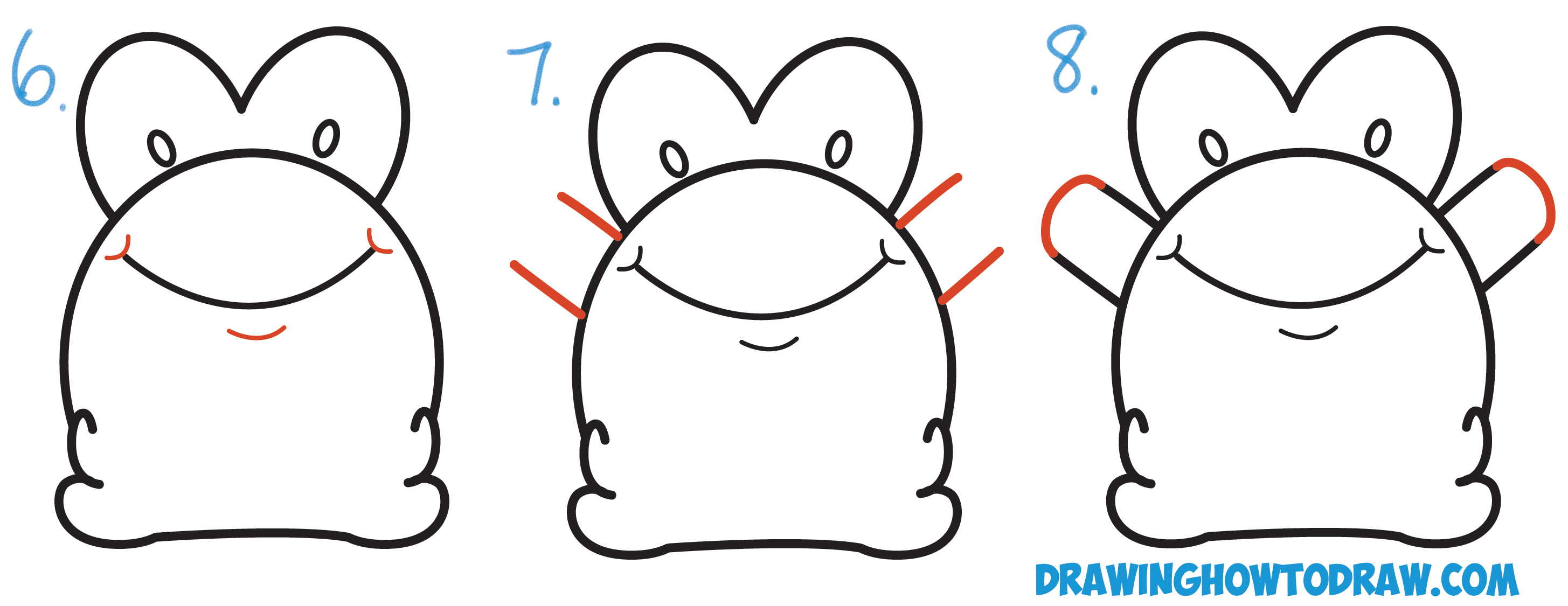 easy drawing, cute frog drawing
