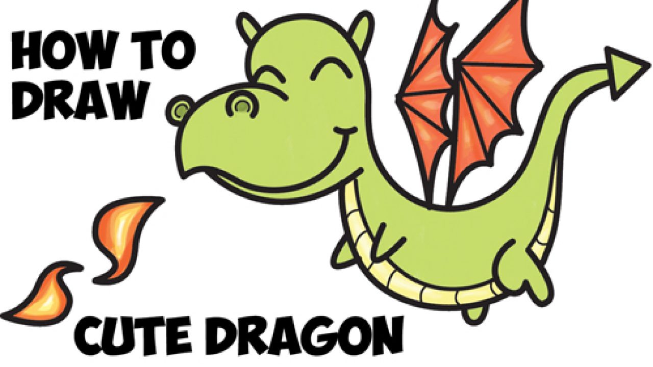 How to Draw a Cute Kawaii / Chibi Dragon Shooting Fire with Easy ...