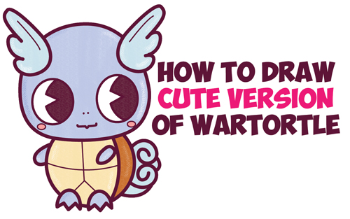 How to Draw Cute / Chibi / Kawaii Wartortle from Pokemon Easy Step ...