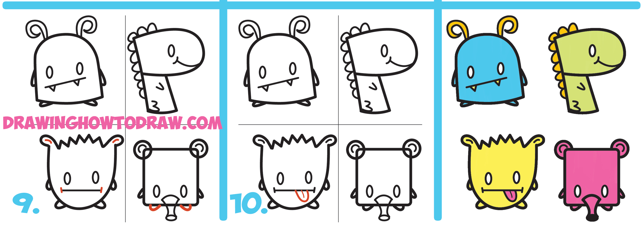 How to Draw a Cute Monster - Really Easy Drawing Tutorial