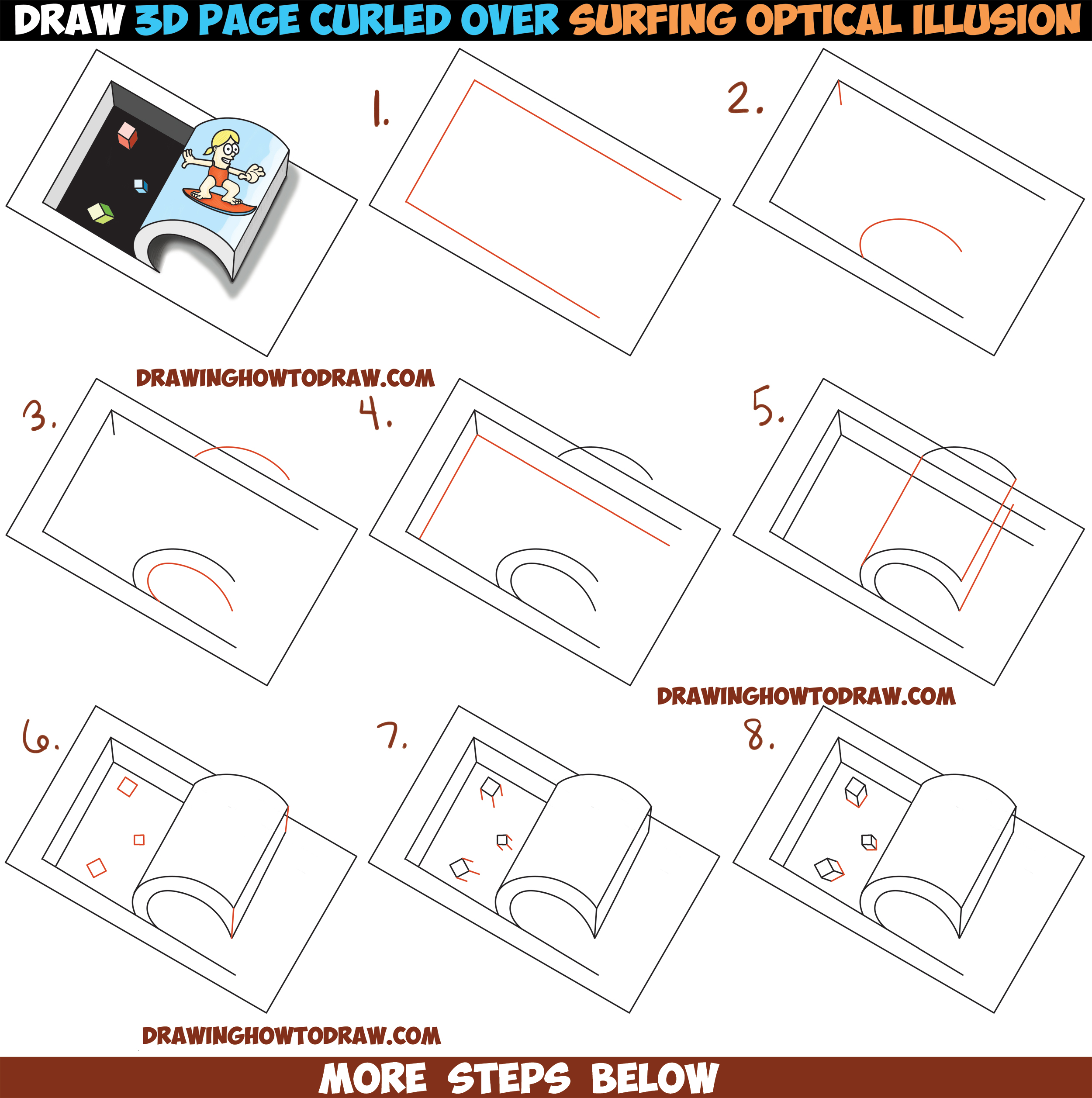 How to draw an optical illusion cube - B+C Guides