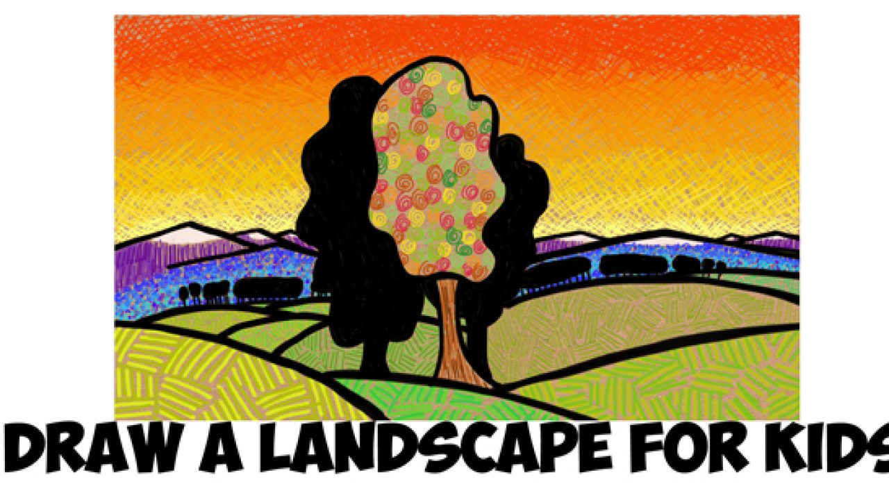 easy landscape drawings step by step for kids