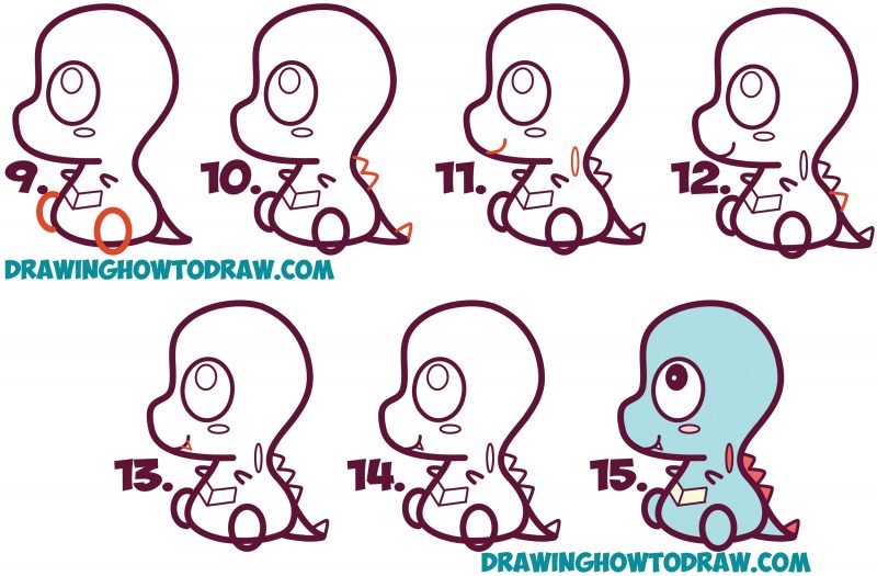 How to Draw Cute / Chibi / Kawaii Totodile from Pokemon with Easy Step ...