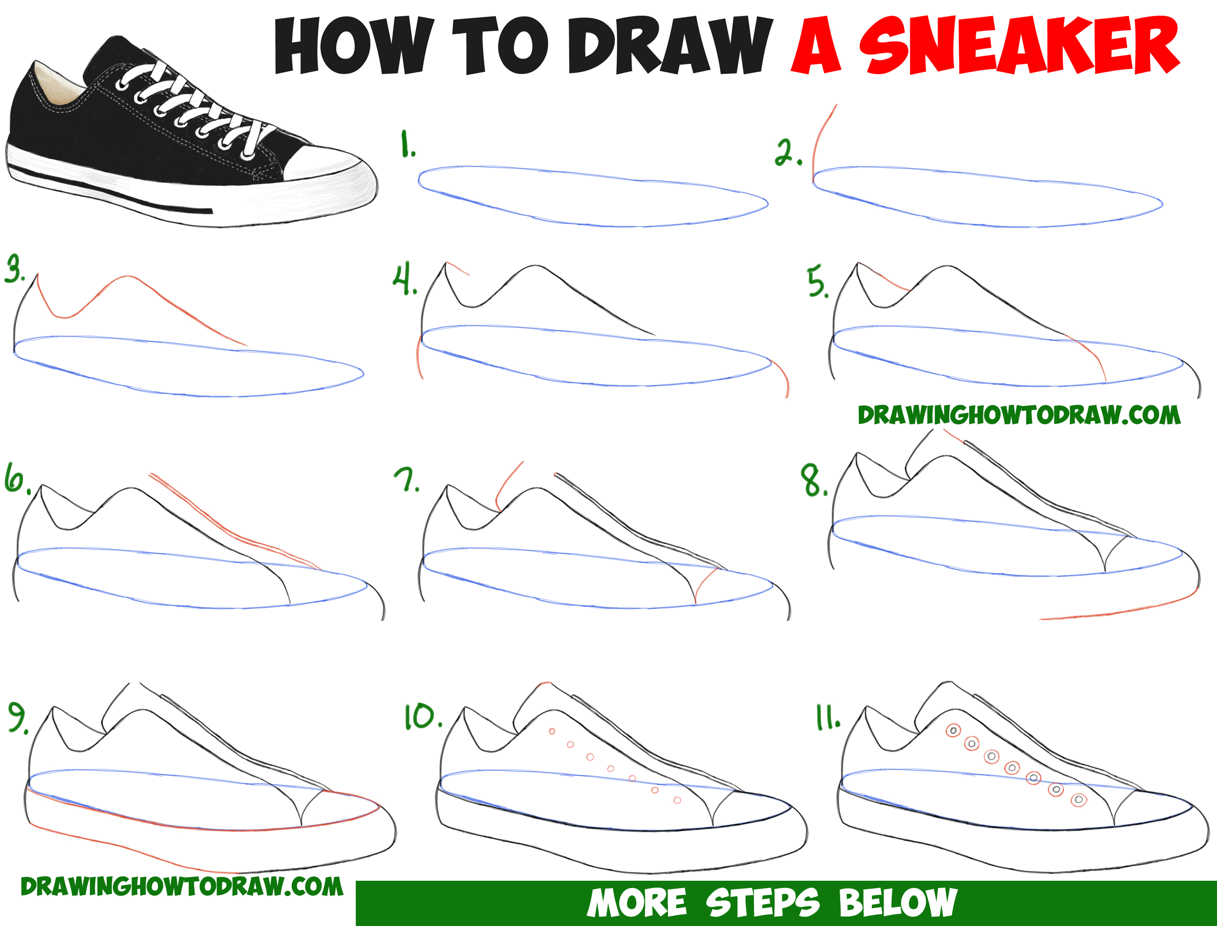 converse sneaker drawing