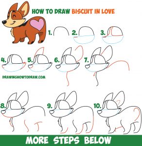 How to Draw Biscuit the Dog from Facebook Messenger – Kawaii / Chibi ...