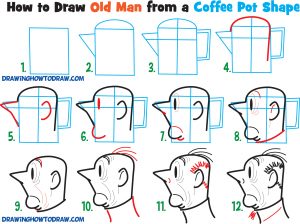 Learn How to Draw Cartoon Men Character’s Faces from Household Objects ...