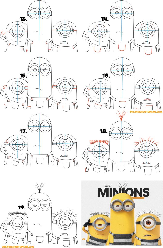 How to Draw the Minions from Despicable Me 3 Easy Step by Step Drawing ...