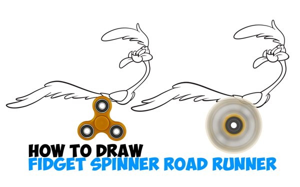 How to Draw Road Runner from Looney Tunes Using Spinning Fidget
