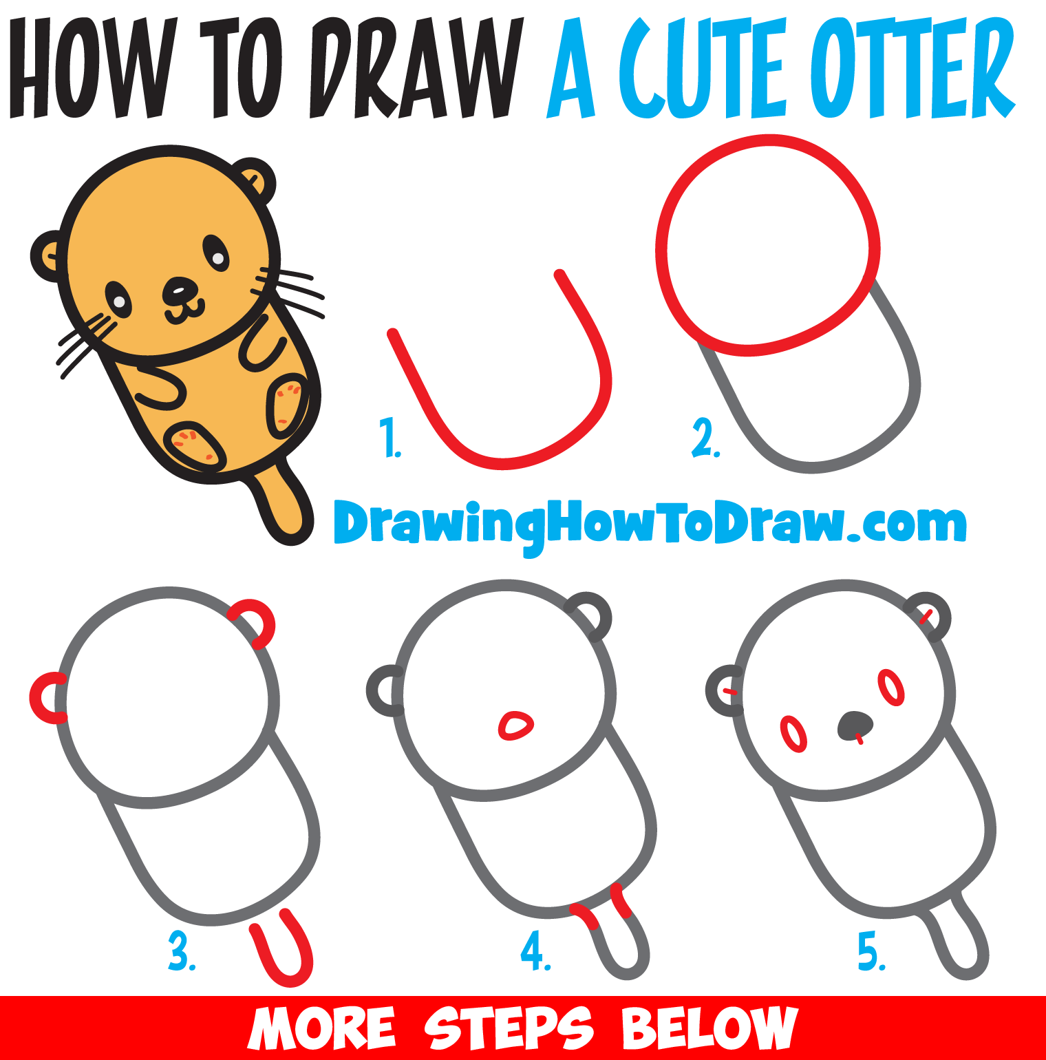 How To Draw A Sea Otter Step By Step For Kids