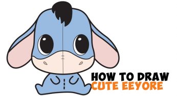 How to Draw a Cute Chibi / Kawaii Eeyore Easy Step by Step Drawing Tutorial for Kids & Beginners