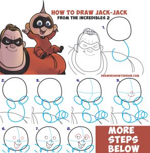 How to Draw Jack Jack the baby from The Incredibles (Part 2 of Drawing ...