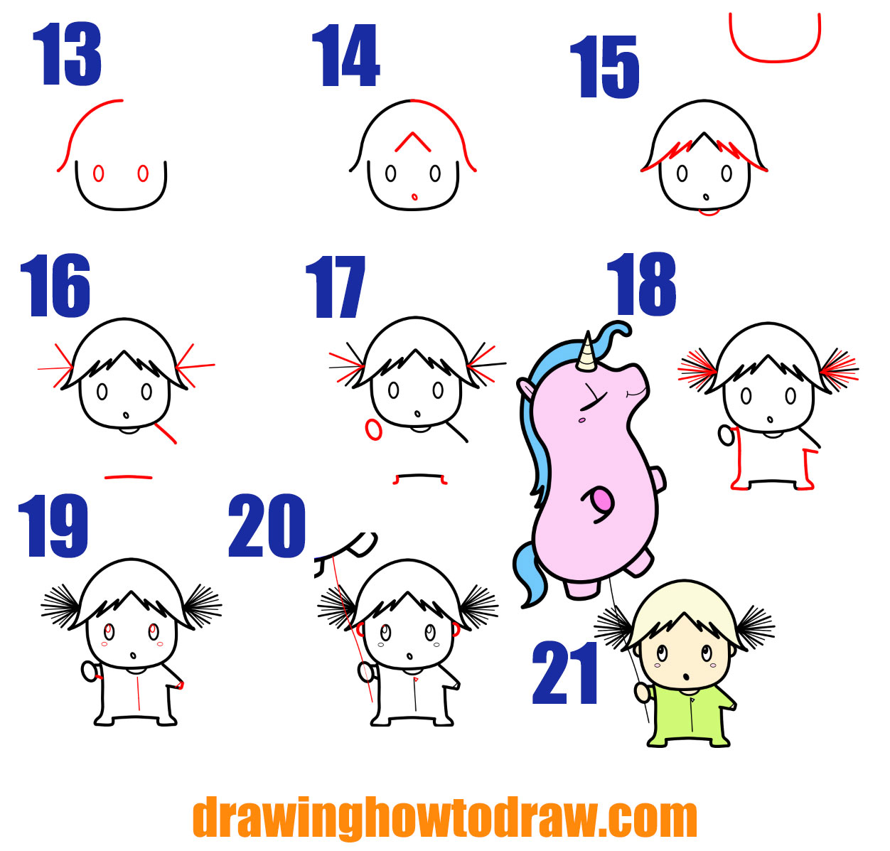 How to Draw a Cute Girl Easy Step by Step for Kids and Beginners 